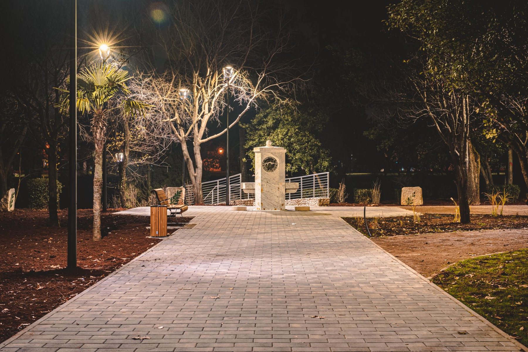 Landscape lighting at dusk in Avondale, AZ